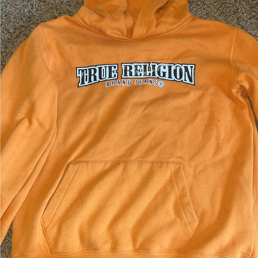 Orange true religion hoodie